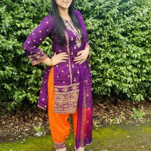 Purple Suit with Patiala Salwar